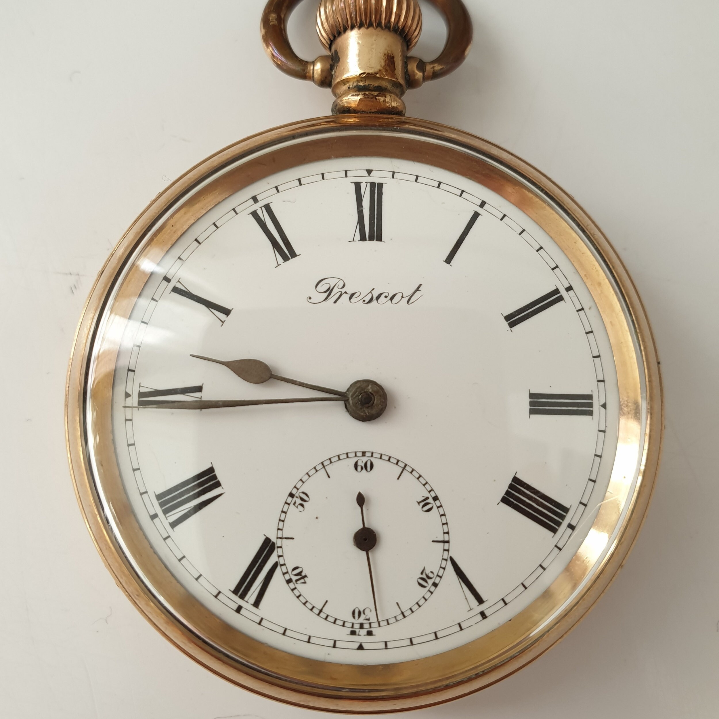 Antique Prescot Gold Plated Pocket Watch England Ca. 1900 Etsy