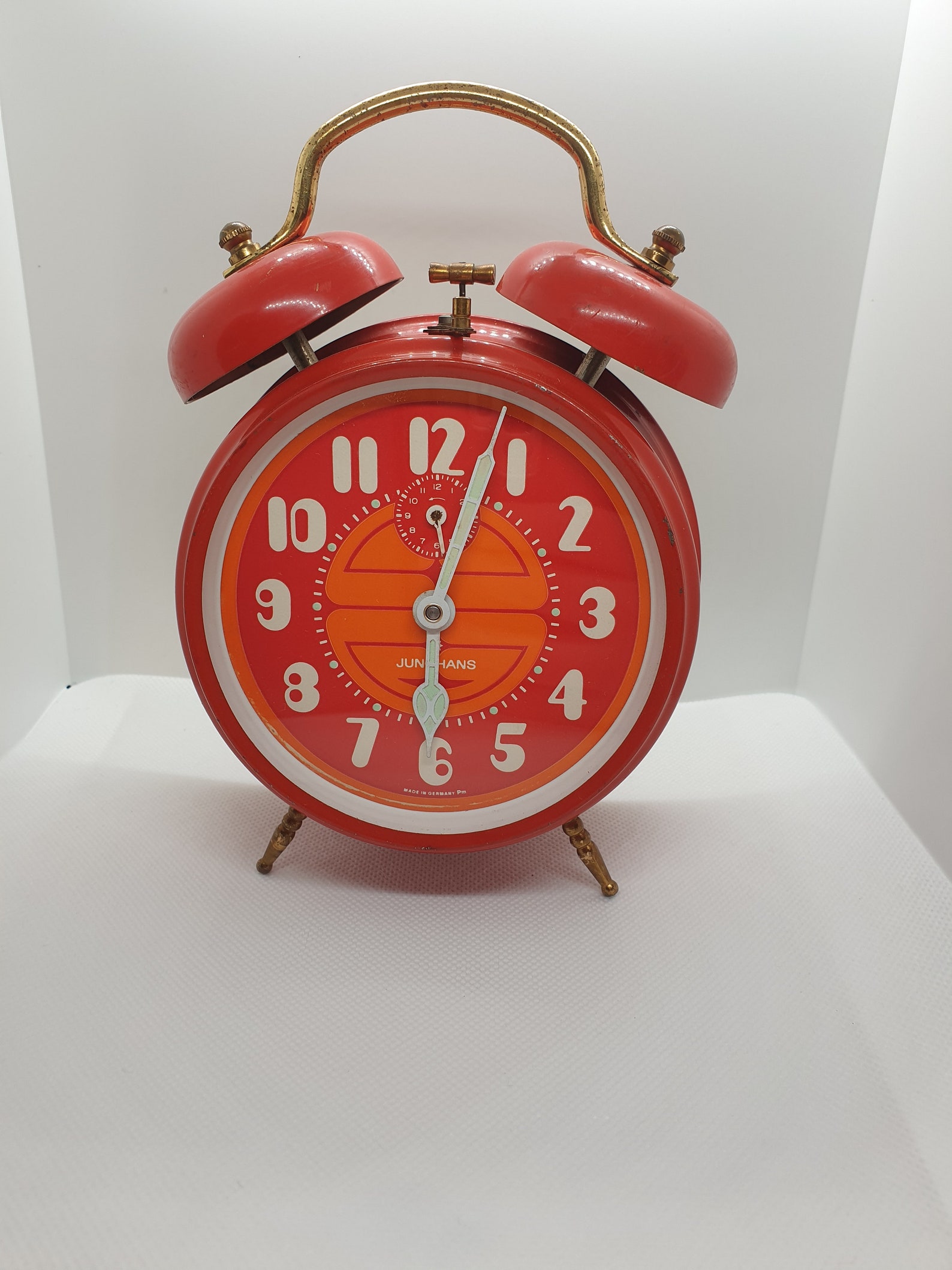Vintage 1960' S Junghans Mechanical Alarm Table Clock, Antique German