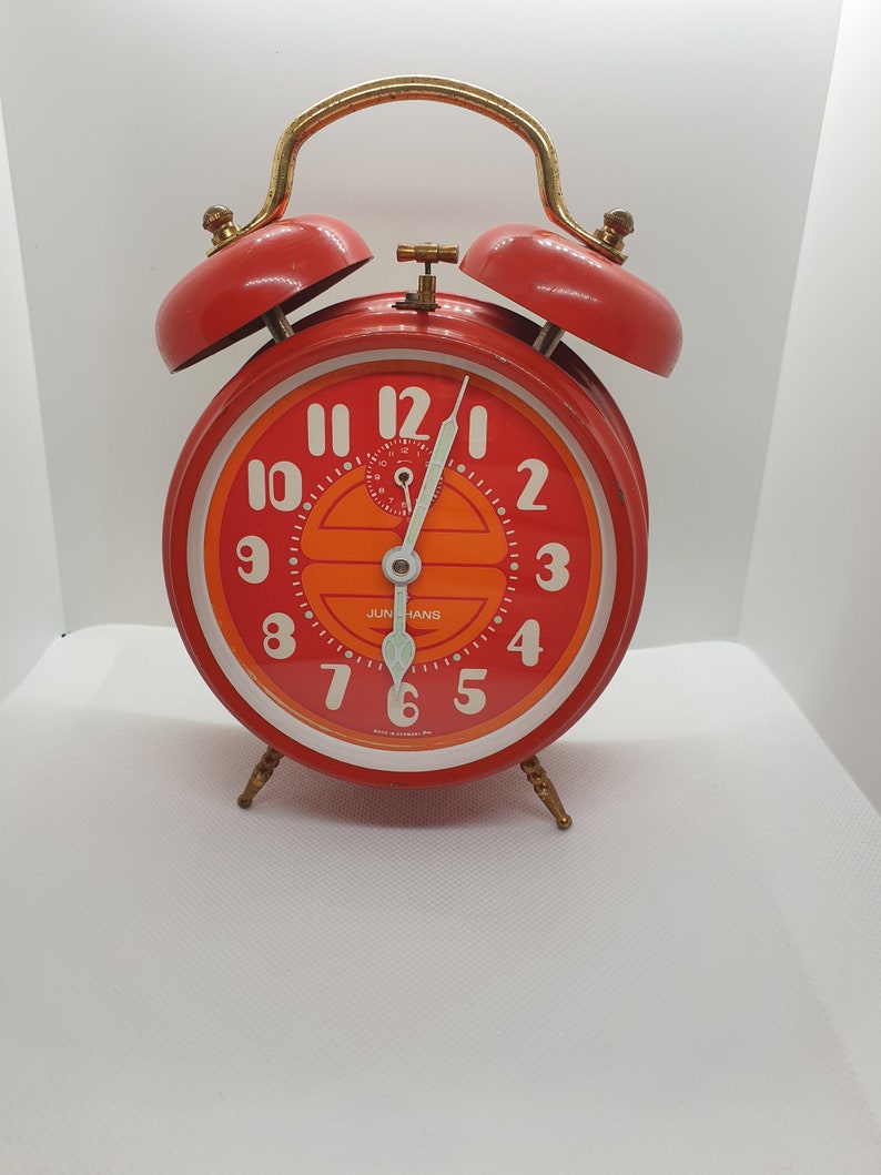 Vintage 1960' S Junghans Mechanical Alarm Table Clock, Antique German