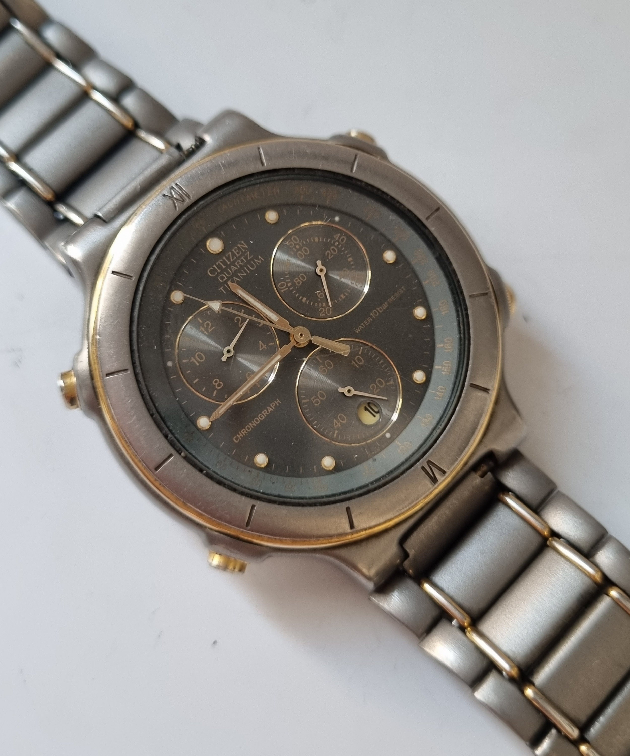 CITIZEN Titanium Quartz CHRONOGRAPH 3560 351631 Miyota Movement