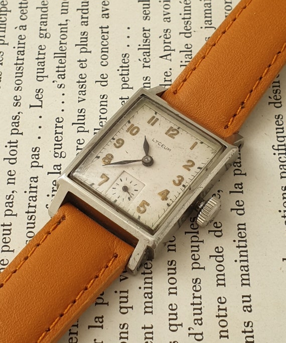 Vintage Lyceum Art Deco Military Watch, 1940s Hand Winding  display picture 2