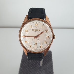 Rare Hislon Vintage Mechanical Hand Wind Men&#39;s Dress Wristwatch,Minimalist Elegant Luxery Collecton Women&#39;s Watch