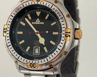 Rare Vintage Dugena U-Boat Diver Watch, Swiss Quartz, NOS Condition