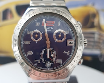 NEW : vintage Swatch Irony Big Happy Joe Blue YGS400 unworn - Etsy