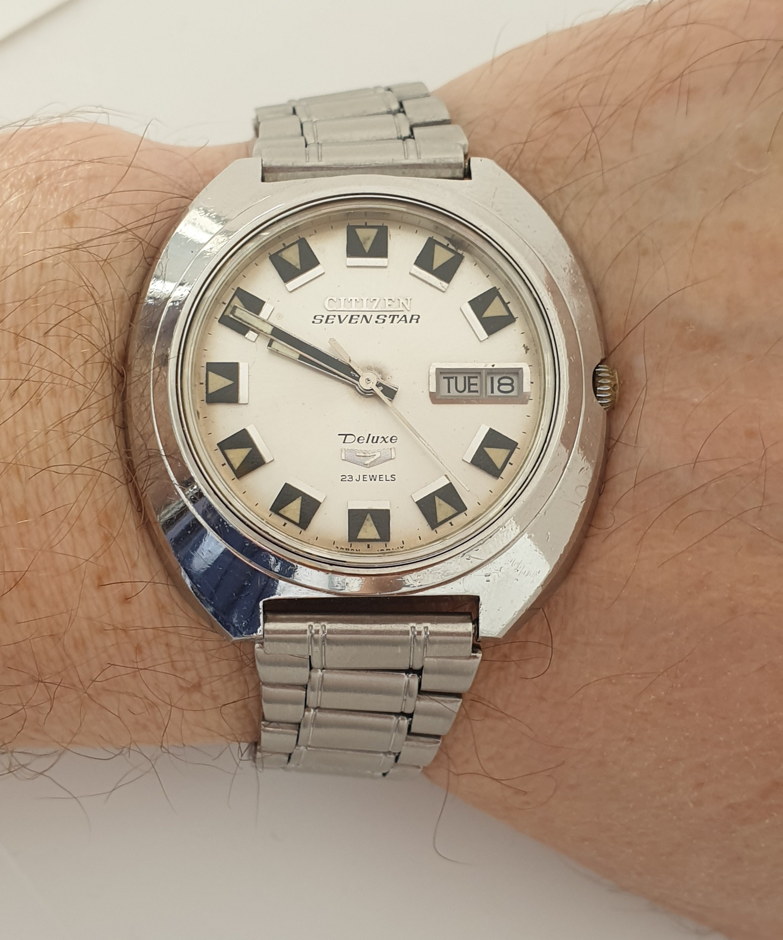 Vintage Citizen Seven Star Automatic Watch, Jumbo Steel Case
