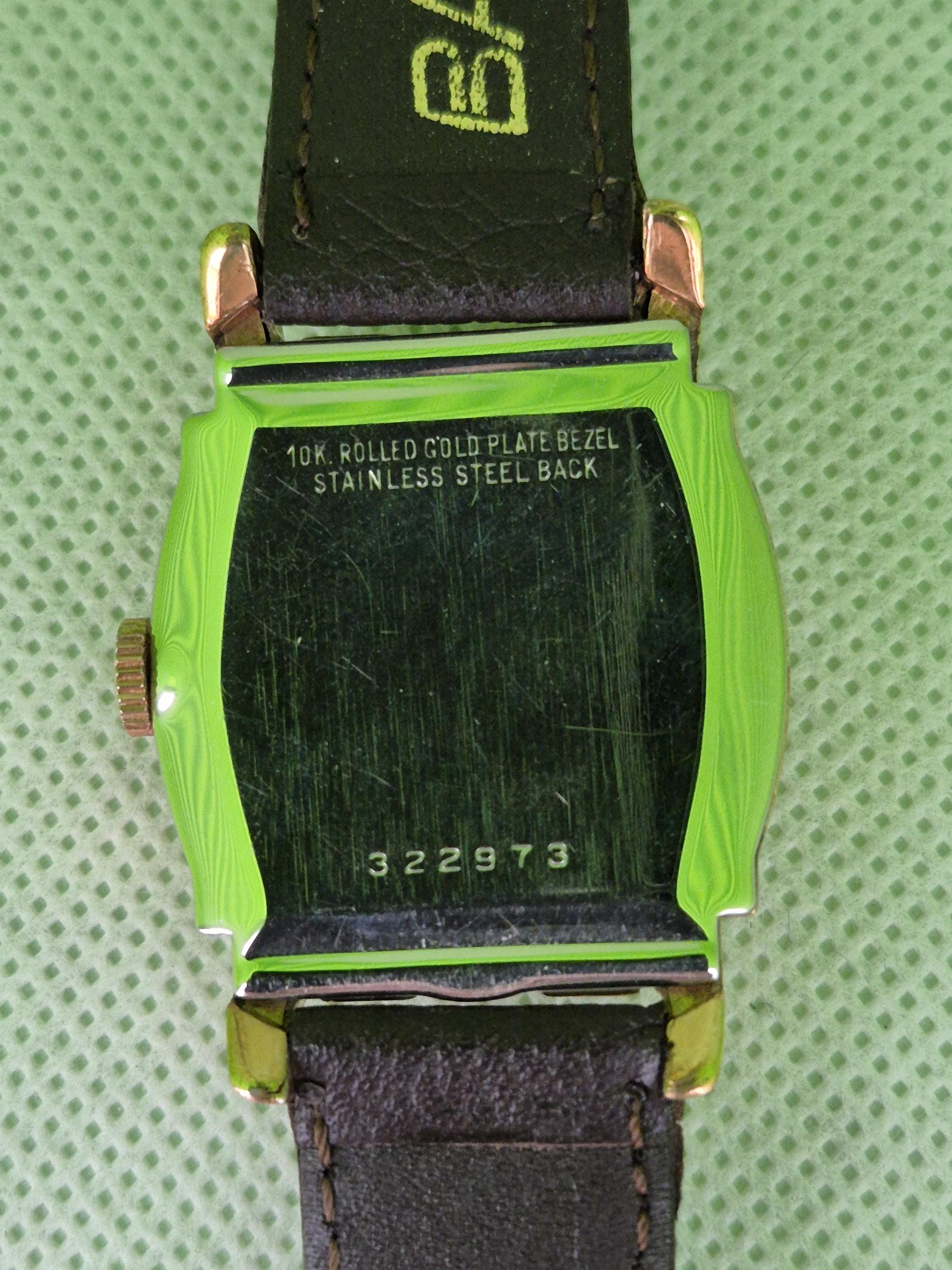 Vintage BENRUS Art Deco Wristwatch, 10K Gold Filled, 1940s Hand