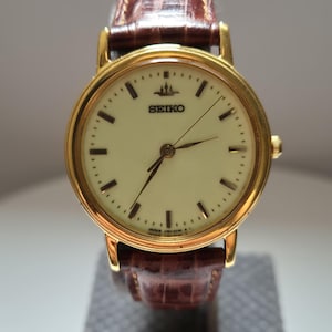 Zeldzame vintage Seiko quartz vergulde collectie uurwerken, het beste cadeau-idee, cadeau voor moeders, cadeau voor vaders, verjaardagscadeauhorloge, NOS