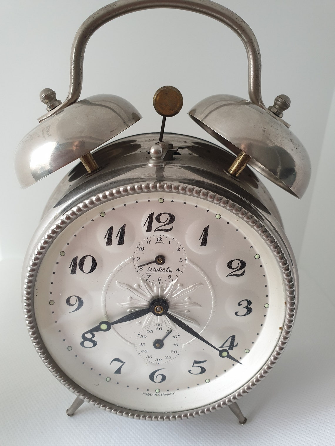 Vintage 1960's Wehrle Mechanical Alarm Table Clock Etsy