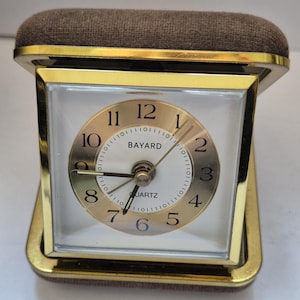 Vintage Stunning BAYARD Made in France Quartz Movement Travel Alarm Clock Retro French Collectibles,All Original With Box,New Old Stock NOS