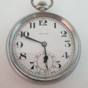 Vintage ARLON 1960&#39;s Swiss Mechanical Pocket Watch,Manual Wind Up, Collection Watch, Open Face, A Perfect Gift For a Birthday Or Anniversary