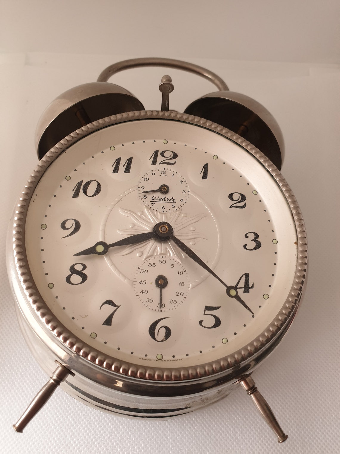 Vintage 1960's Wehrle Mechanical Alarm Table Clock Etsy