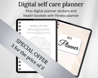 Planificador digital de autocuidado: folleto de salud y bienestar (Goodnotes, iPad)