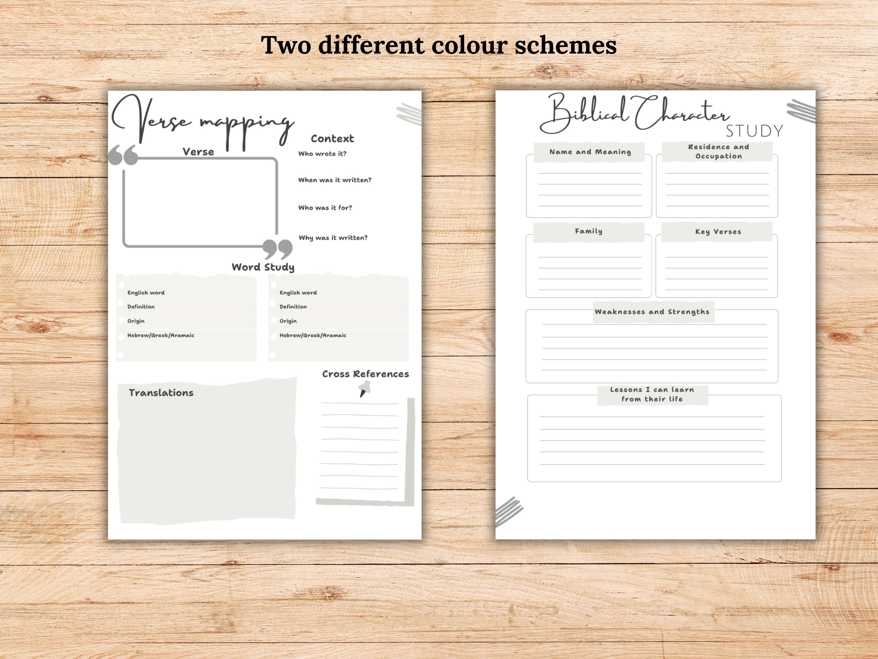 Verse Mapping Journal, Bible Reading Checklist, Bible Character Study ...