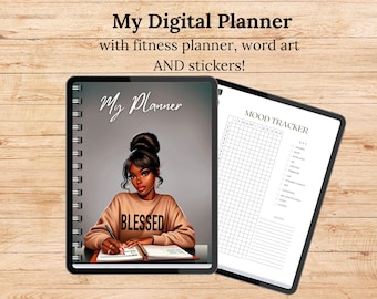 Planificador digital para chicas negras: Seguimiento de autocuidado y actividad física (Descarga digital)