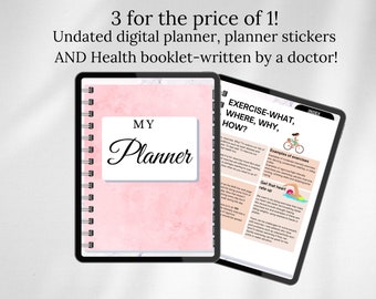 Digital Life Planner, Fitness planner, Monthly, Weekly, Daily, self care, ipad, Goodnotes