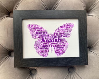 Digital BUTTERFLY Word Cloud Art Wordle Makes Great Teacher - Etsy
