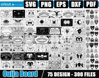 Ouija Board Svg, Ouija Svg, Archivos cortados con láser, Planchette svg, Oracle Spirit Board, Dead Spirit Board Game, Descarga instantánea