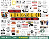 Friends Svg, Friends Png Bundle, Friends Font, Clipart, Tshirt Design, Custom, Digital Download, Svg for cricut/silhouette, Instant Download