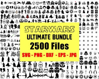 Star Wars svg, 2500+ Starwars svg Bundle, Star Wars png, svg-Dateien für Cricut, Darth Vader svg, mandalorian svg, svg für Cricut, Layered