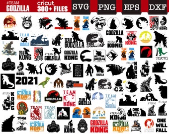 Godzilla Svg, Högkvalitativ Godzilla Png, Kong Svg för Cricut, Clipart, Klippfiler, Silhuett, Direktnedladdning