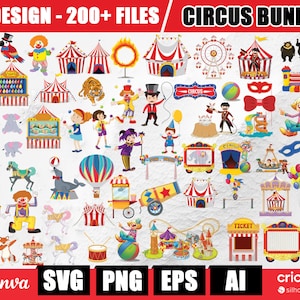 Circus Svg Bundle, Carnival Svg, Circus Png Files, Carnival Tent, Circus Clipart,  Carnival Clipart, Instant Download, Digital Files