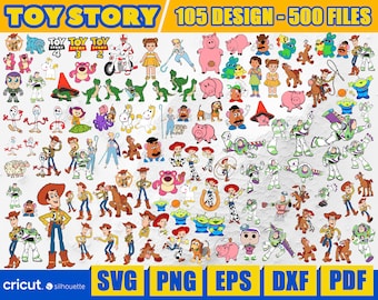 500 filer Toy Story Svg, Toy Story Png-filer, Toy Story Clipart, Woody Svg för Cricut, Buzz Lightyear Svg, Toy Story-typsnitt, direktnedladdning