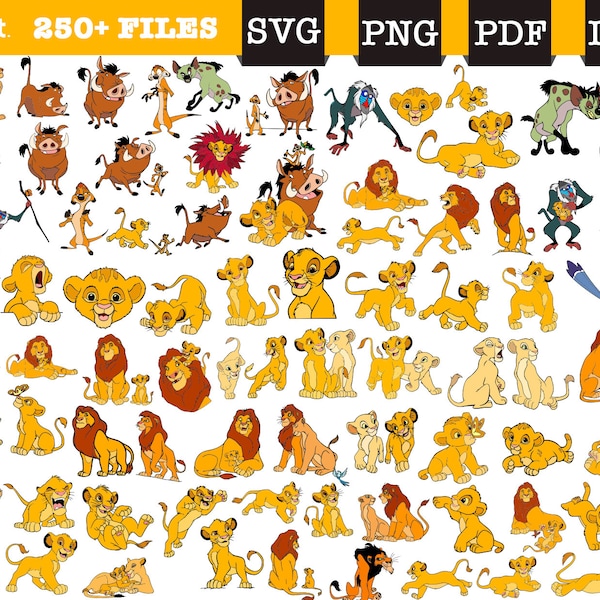 Lion King Svg, bundle layeref files, svg pour cricut, lion king png, Téléchargement instantané, Le Roi Lion