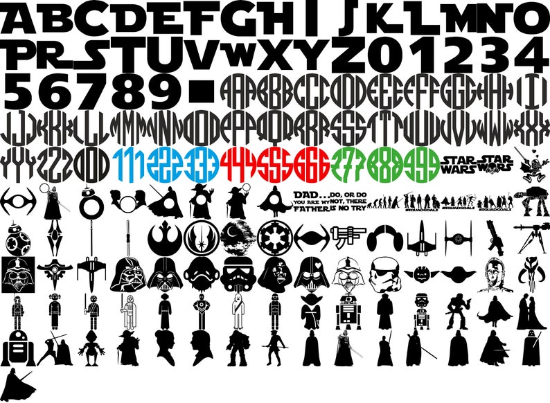 Star Wars svg, 2500 Starwars svg Bundle, Star Wars png, svg-Dateien für Cricut, Darth Vader svg, mandalorian svg, svg für Cricut, Layered Bild 6