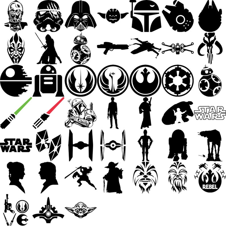 Star Wars svg, 2500 Starwars svg Bundle, Star Wars png, svg-Dateien für Cricut, Darth Vader svg, mandalorian svg, svg für Cricut, Layered Bild 7