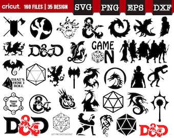 Dungeons and Dragons svg, D&D Logo svg, Bundle Layered, Dragons Svg, svg for cricut, Sublimation files, Instant Download