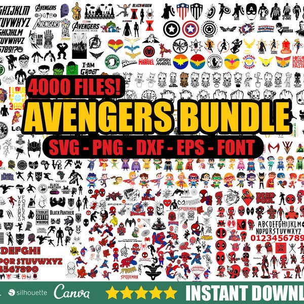 Superhero svg, Avengers Svg Bundle, Avengers Svg, Cricut, Cut Files, Layered Digital Vector File, Layered Files