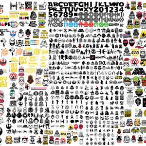 Star Wars svg, 2500 Starwars svg Bundle, Star Wars png, svg-Dateien für Cricut, Darth Vader svg, mandalorian svg, svg für Cricut, Layered Bild 2