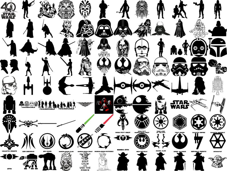 Star Wars svg, 2500 Starwars svg Bundle, Star Wars png, svg-Dateien für Cricut, Darth Vader svg, mandalorian svg, svg für Cricut, Layered Bild 5