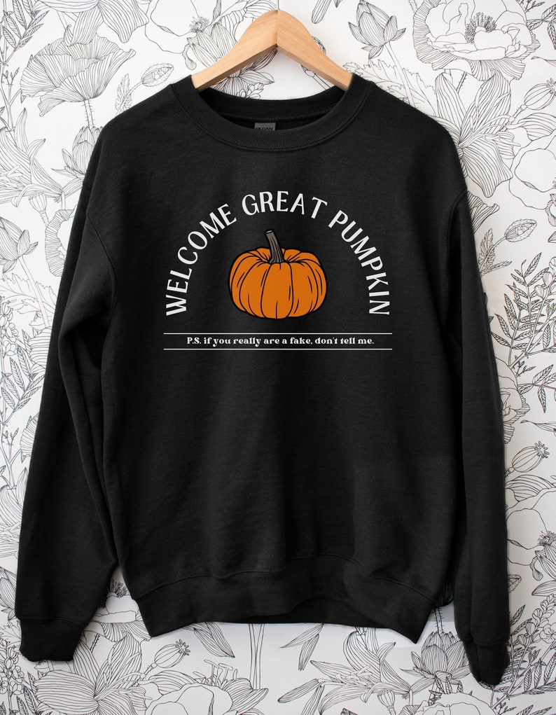 Welcome Great Pumpkin Sweatshirt, Charlie Brown Sweatshirt, Halloween Sweatshirt, Halloween Gift, Autumn Gift 画像 2