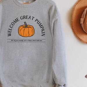 Welcome Great Pumpkin Sweatshirt, Charlie Brown Sweatshirt, Halloween Sweatshirt, Halloween Gift, Autumn Gift 画像 6