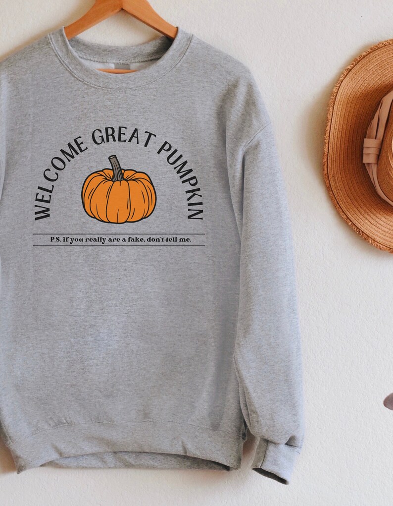 Welcome Great Pumpkin Sweatshirt, Charlie Brown Sweatshirt, Halloween Sweatshirt, Halloween Gift, Autumn Gift 画像 6