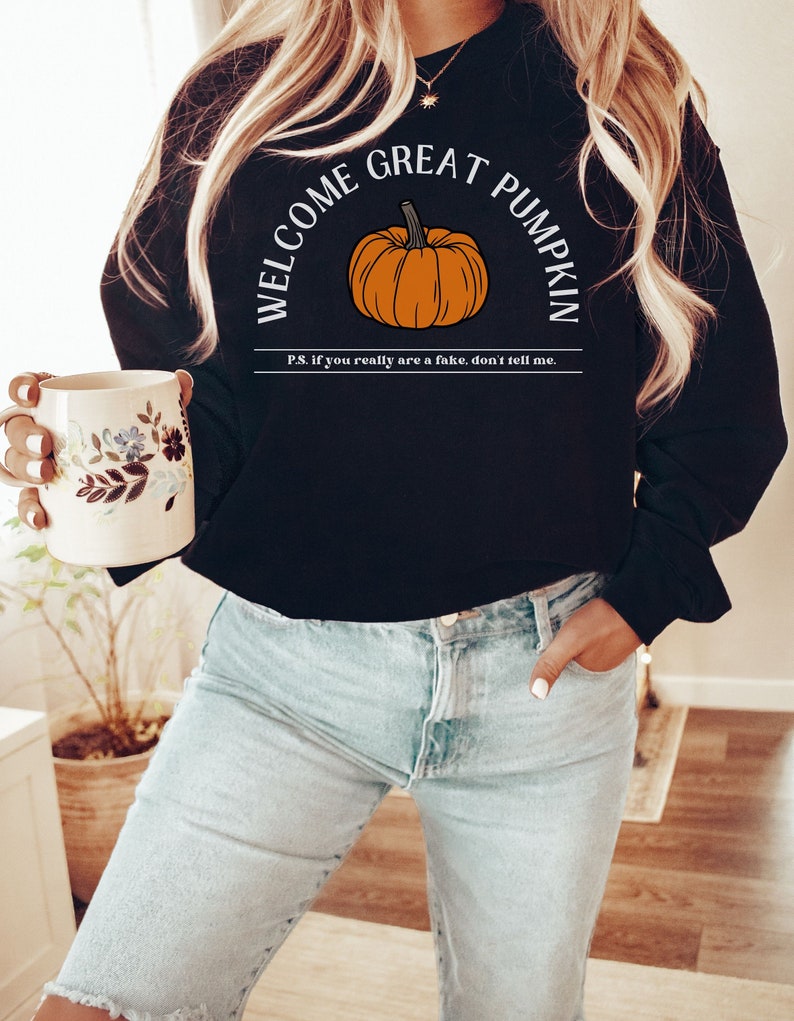 Welcome Great Pumpkin Sweatshirt, Charlie Brown Sweatshirt, Halloween Sweatshirt, Halloween Gift, Autumn Gift 画像 1
