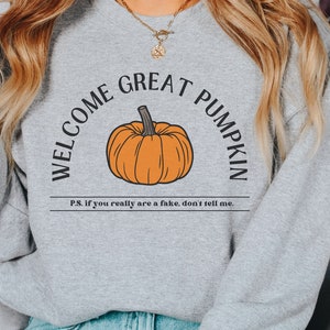Welcome Great Pumpkin Sweatshirt, Charlie Brown Sweatshirt, Halloween Sweatshirt, Halloween Gift, Autumn Gift 画像 5