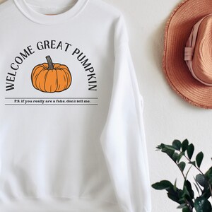 Welcome Great Pumpkin Sweatshirt, Charlie Brown Sweatshirt, Halloween Sweatshirt, Halloween Gift, Autumn Gift 画像 4