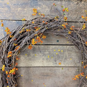 Fall Bittersweet & Grapevine Handmade Wreath