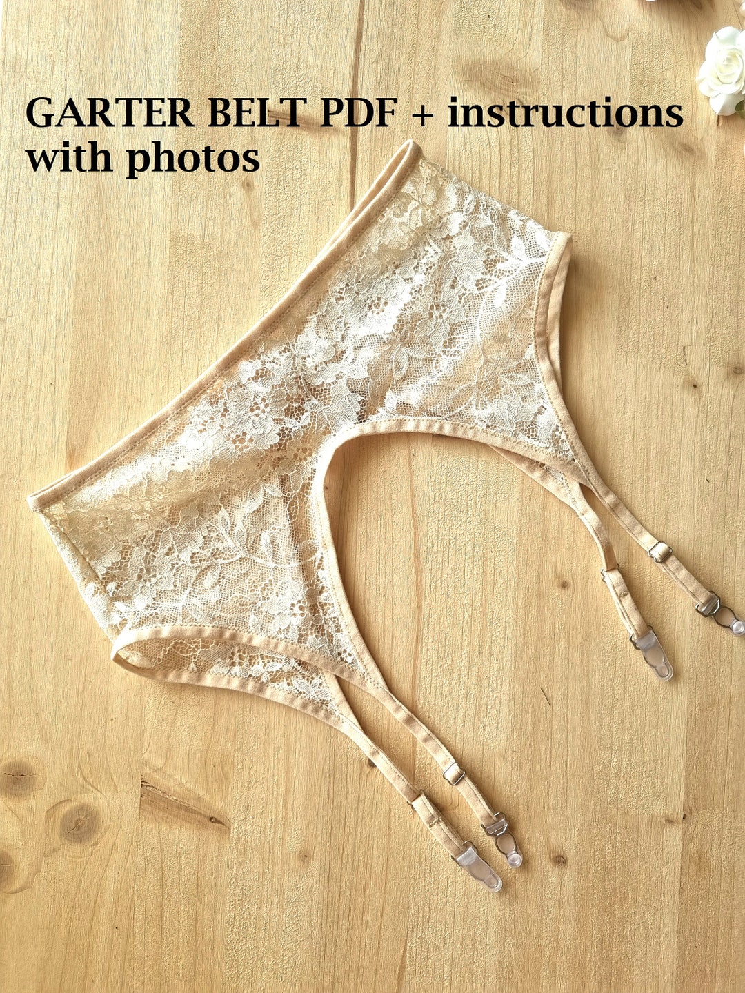 Garter Belt Pattern PDF, High Waist Suspender Belt. Easy Sewing Digital
