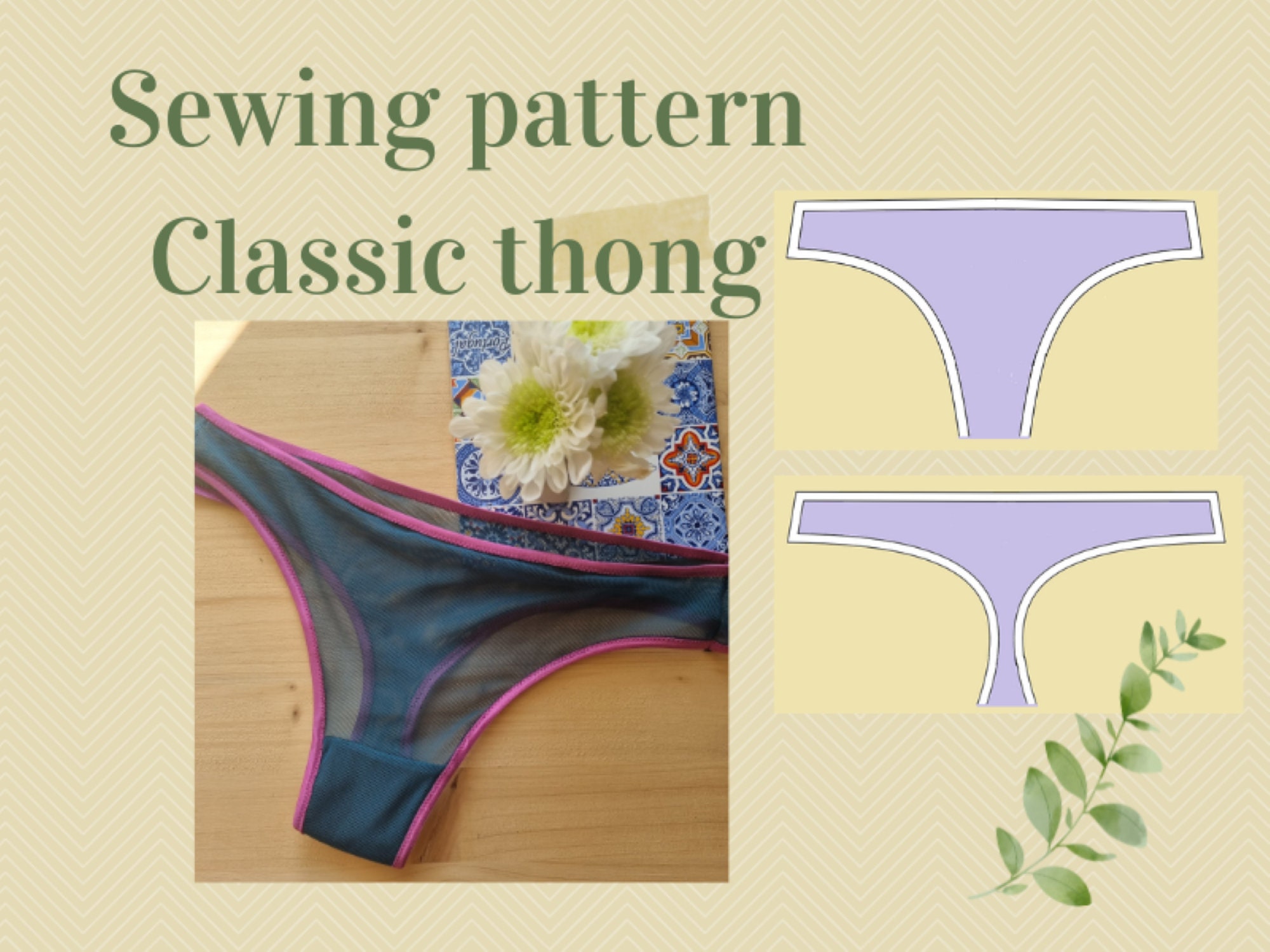 Basic Thong Sewing Pattern in PDF Etsy