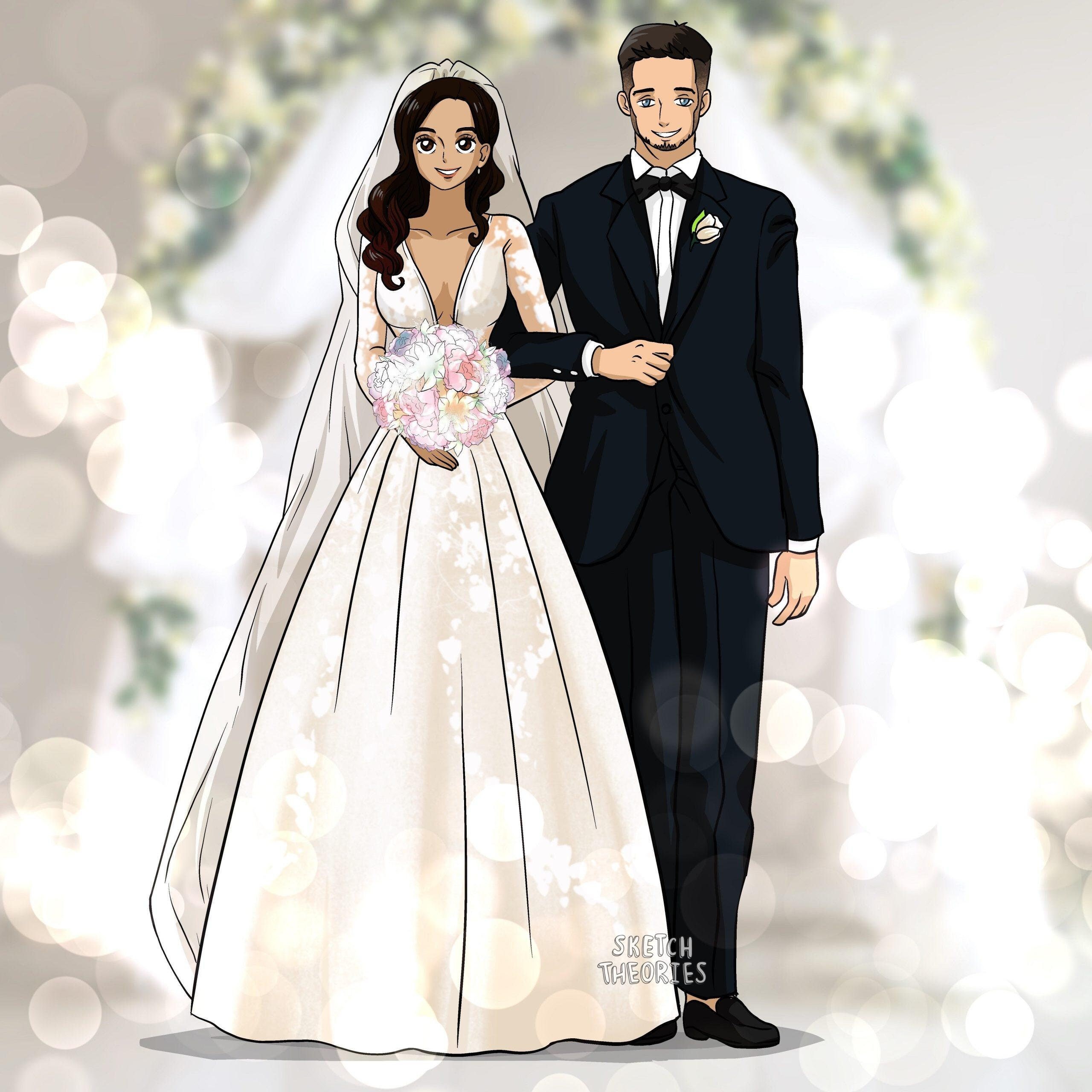 Bride and groom animated series  Stock Illustration 9225809  PIXTA