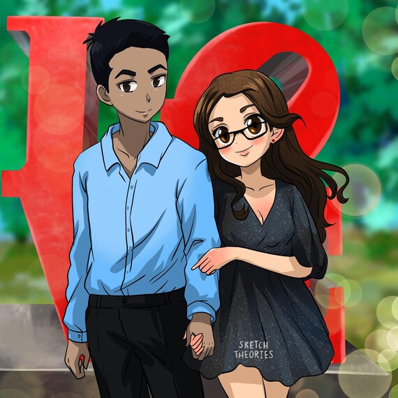 Anime Inspired Gift for Him Custom Anime Couple Portrait Funny - Etsy Anime Inspired Gift for Him Custom Anime Couple Portrait Funny - Etsy