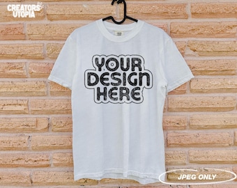 White T-Shirt Mock Up | Comfort Colors 1717 White Tshirt Mockup | White T-Shirt Mock-up | White Tee Mockup | Boho Mockup Tee | 1717 Mockup