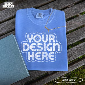 Comfort Colors 1717 T-Shirt Mockup | Periwinkle | Blank T-Shirt Mockup | Comfort Colors Digital Download | Unisex Tee Mockup | Flatlay Shirt