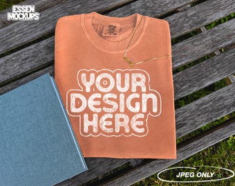 Comfort Colors 1717 T-Shirt Yam Mock Up | Comfort Colors 1717 Mockup | Folded T-Shirt | C1717 Tee | Vintage Mockup | Flat Lay Mockup