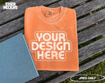 Comfort Colors 1717 T-Shirt Gebranntes Orange MockUp | Komfortfarben 1717 Mockup | T-Shirt gefaltet | C1717 T-Shirt | Vintage Mockup | Flatlay Mockup
