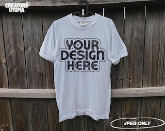 White T-Shirt Mock Up | Comfort Colors 1717 White Tshirt Mockup | White T-Shirt Mock-up | White Tee Mockup | Boho Mockup Tee | 1717 Mockup