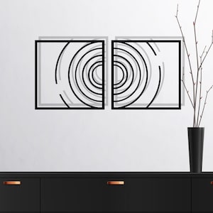 Modern Style Metal Wall Art, Abstract Metal Wall Sculpture, Mid Century Decor, Above Bed Decor, Living Room Decor, Geometric Wall Art